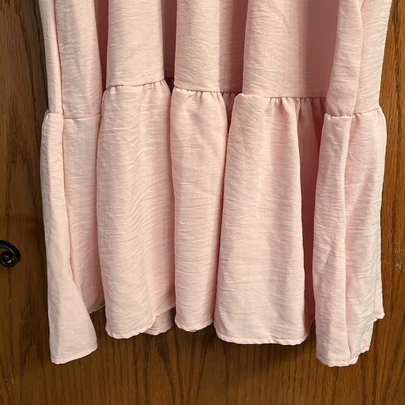 NWOT PinkBlush Smocked Layered Ruffle Flutter Sleeve Maternity Midi Dress - Picture 5 of 7